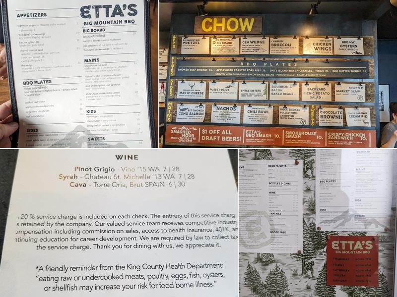 Etta's Big Mountain BBQ Menu