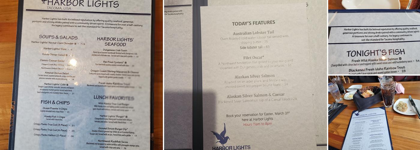 Harbor Lights Menu
