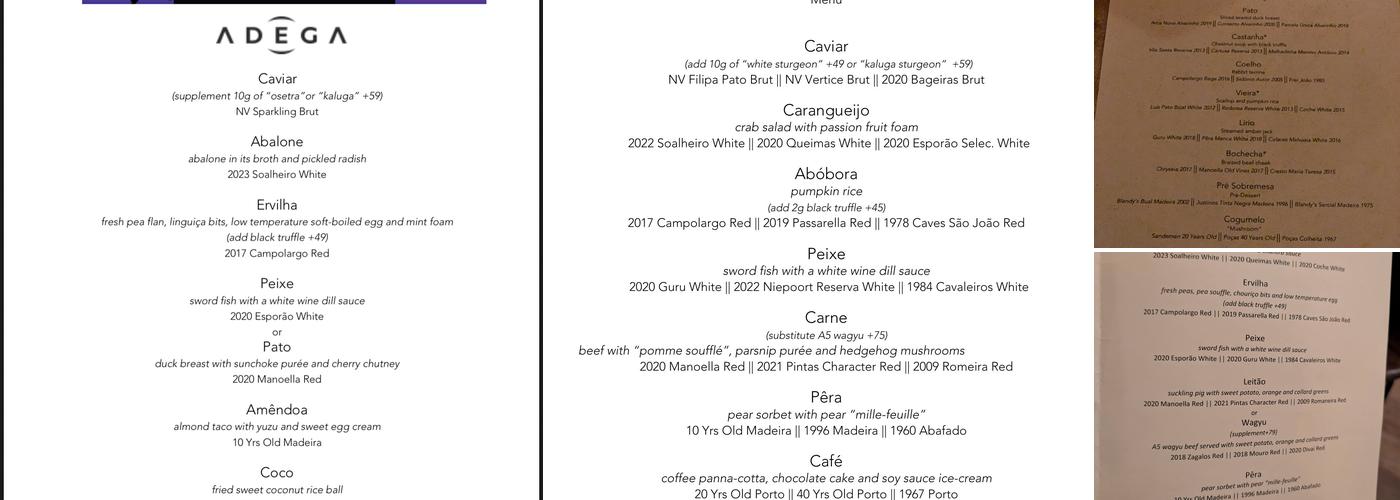 ADEGA Menu