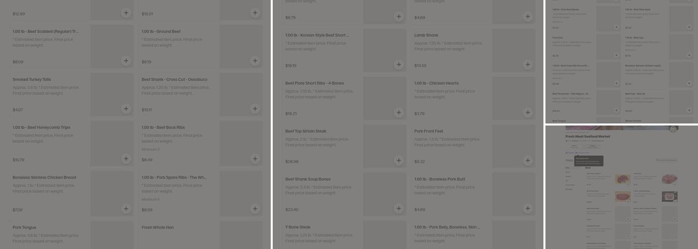 Fresh Meat Seafood Market Menu