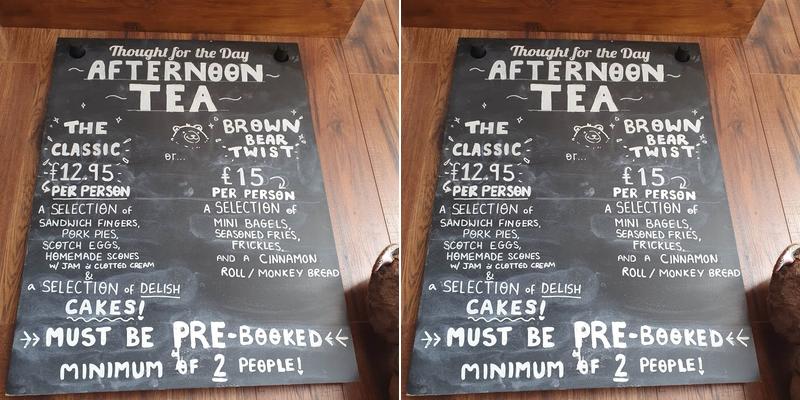Brown Bear Coffee Menu