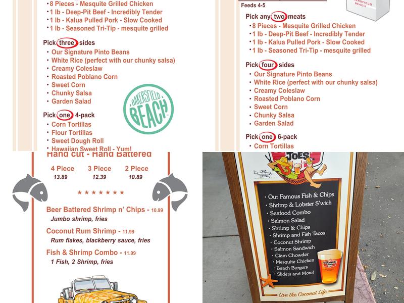Coconut Joe's Beach Grill Menu