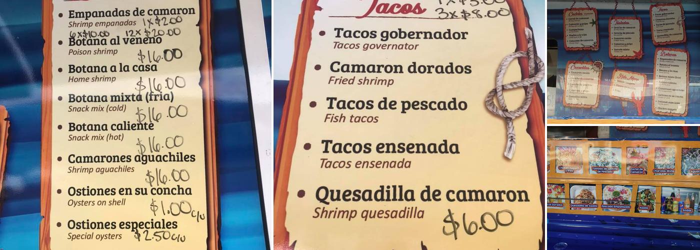 Mariscos Las Playitas Menu