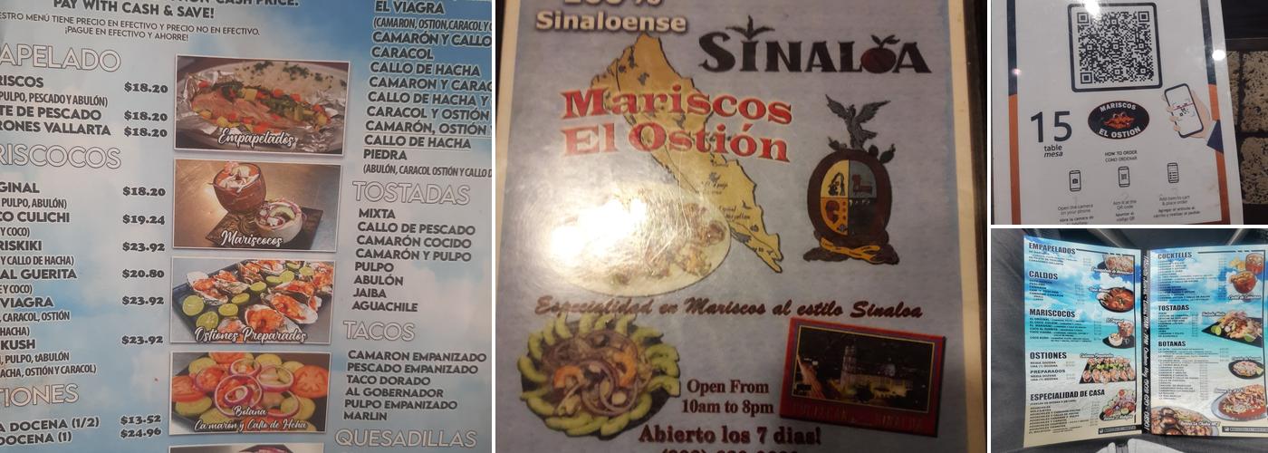 Mariscos El Ostion Menu