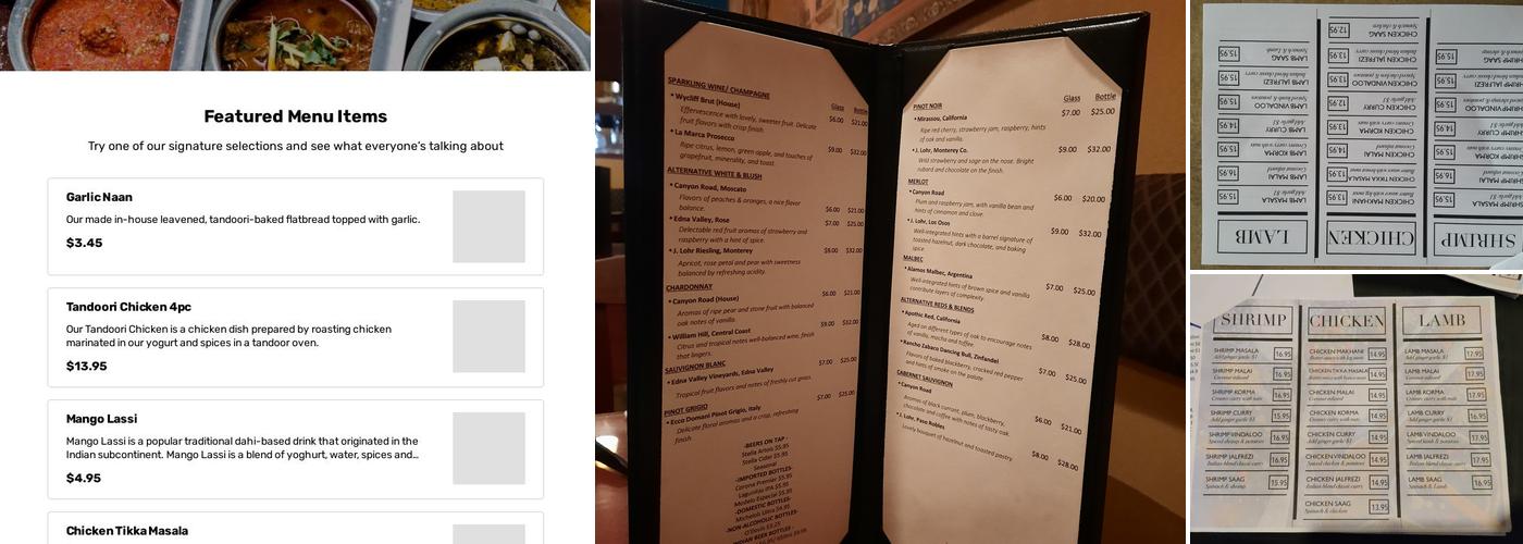 Cafe India Menu