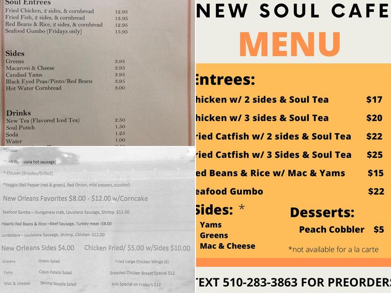 New Soul Cafe Menu