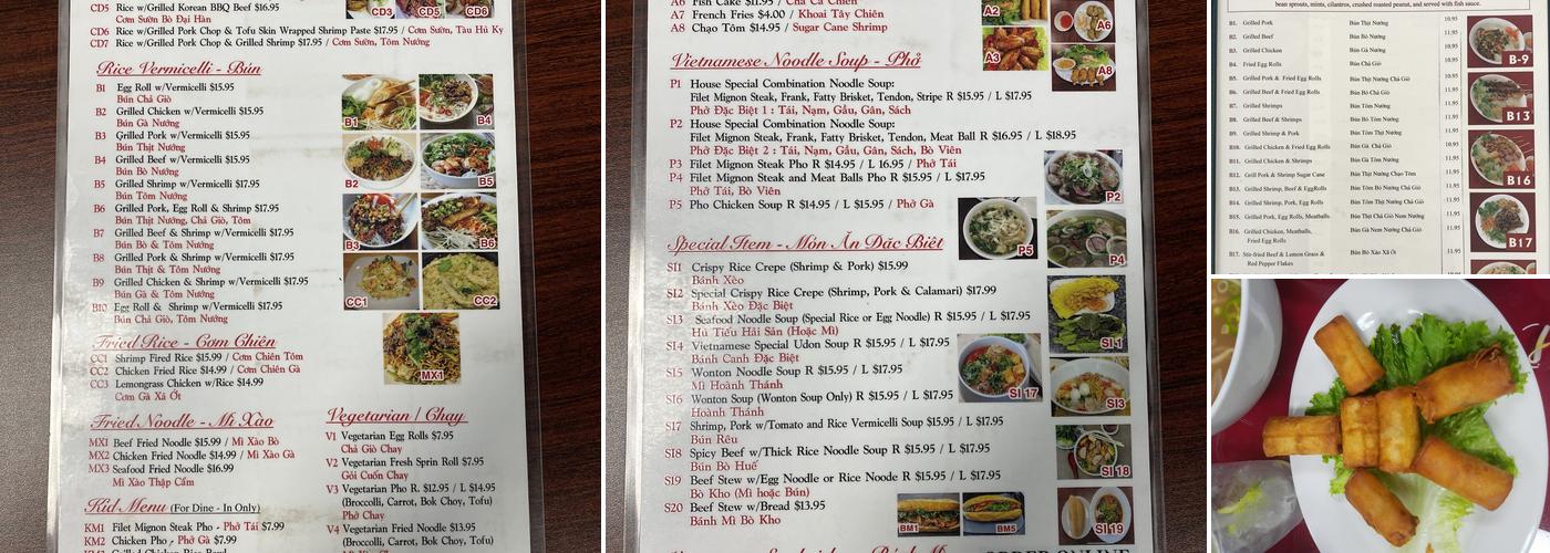 A1 Pho Menu