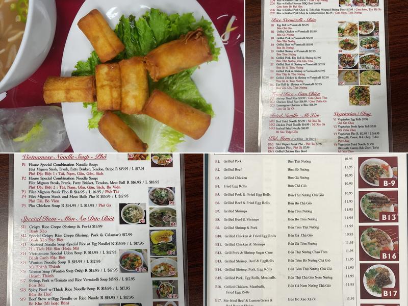 A1 Pho Menu
