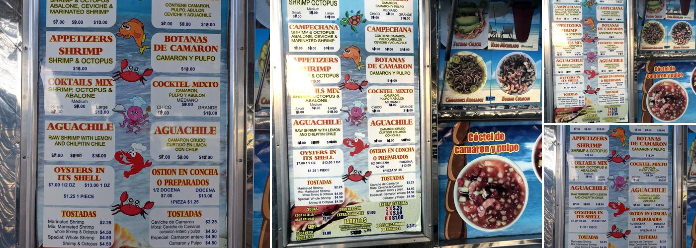Mariscos Culiacan Menu