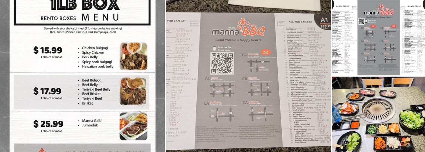 Manna BBQ Menu