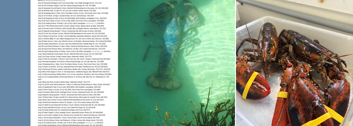 Henry Allen's Sea Food Menu