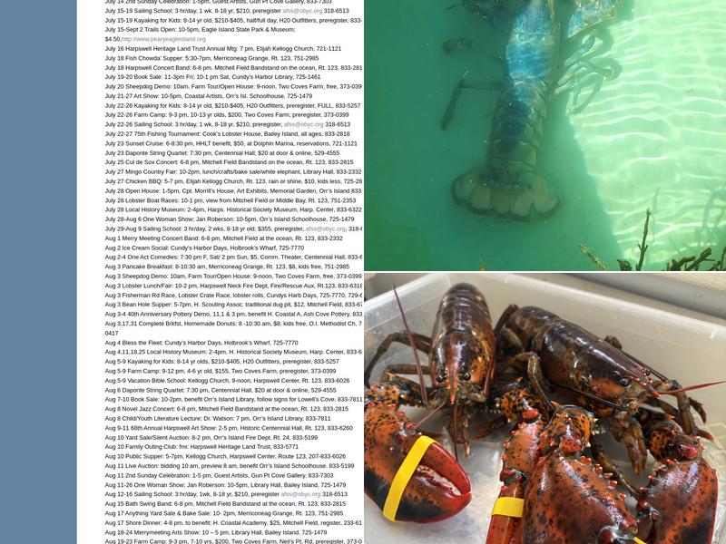 Henry Allen's Sea Food Menu