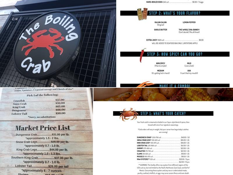 The Boiling Crab Menu