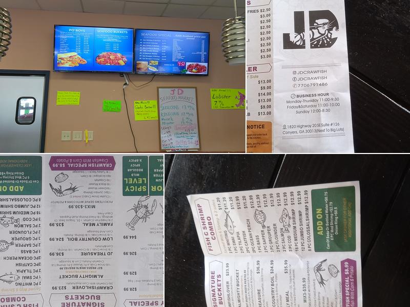 JD Crawfish New Orleans Seafood Menu