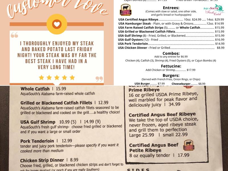 Abercrombie Fish Camp Menu