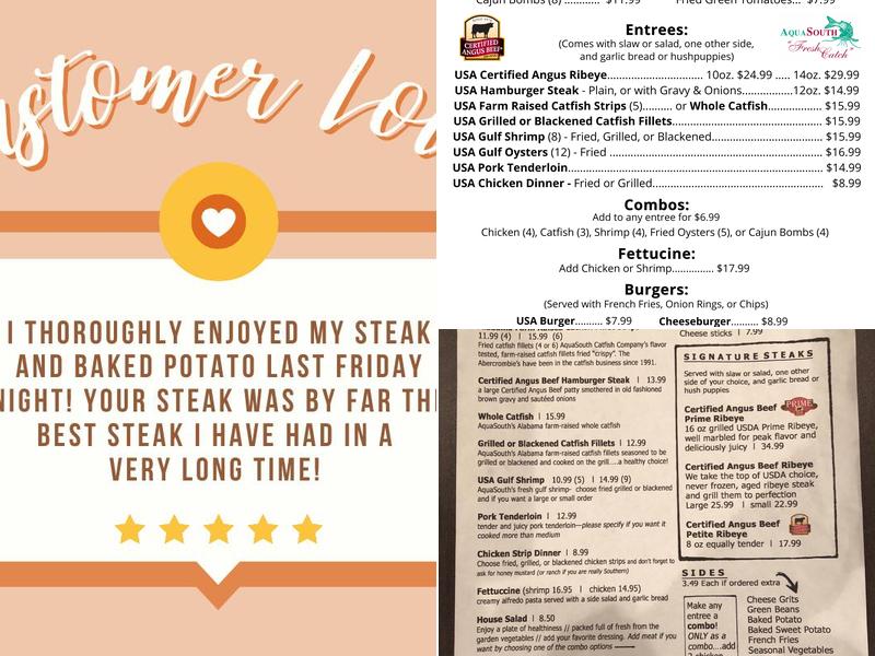 Abercrombie Fish Camp Menu