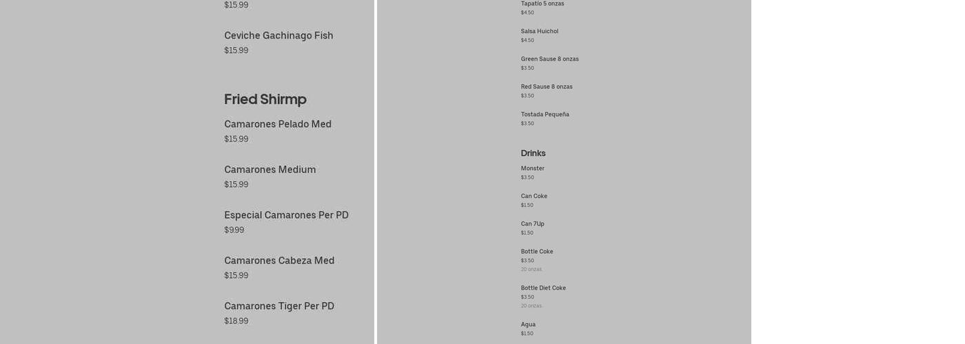 Pescaderia Ensenada Menu