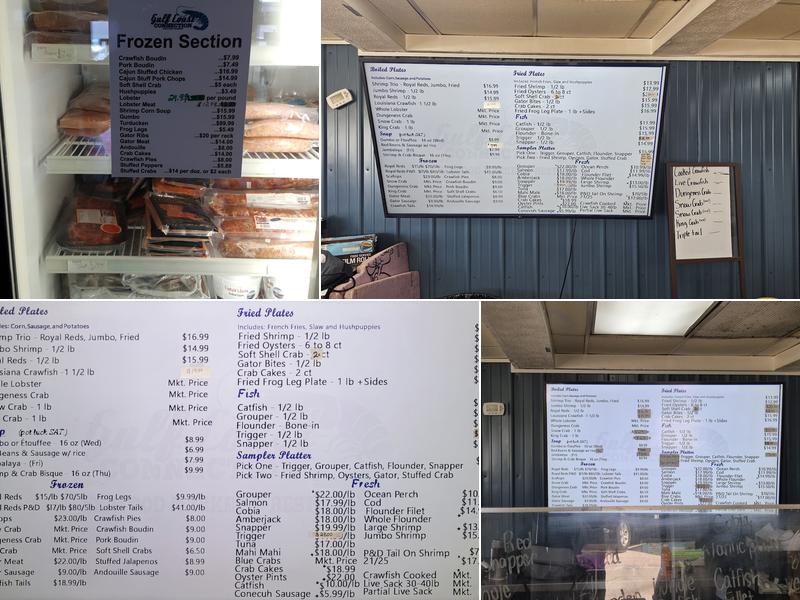Gulf Coast Connection Seafood Menu