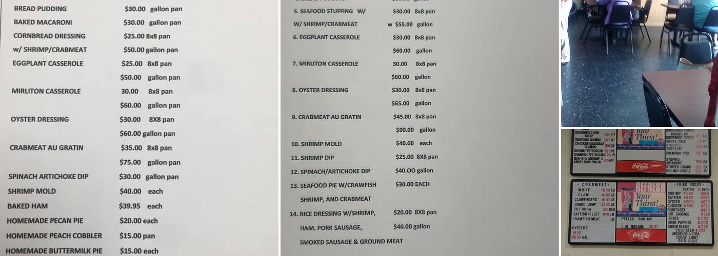 Johnny's Seafood Menu