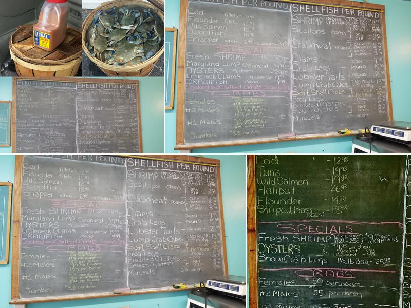 Potomac Seafood Market Menu