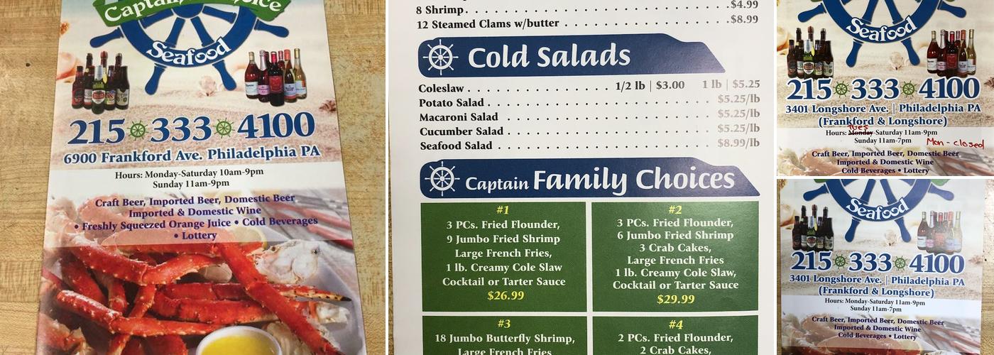 Captain's Choice Menu