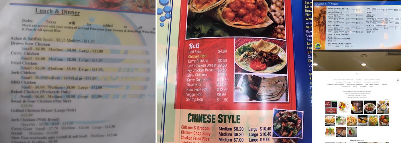 Rocatone Seafood Restaurant Menu