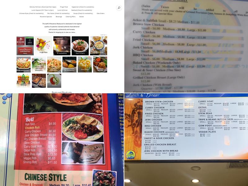 Rocatone Seafood Restaurant Menu