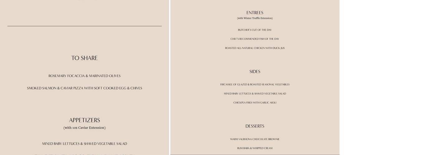 Birch Hill Market Menu