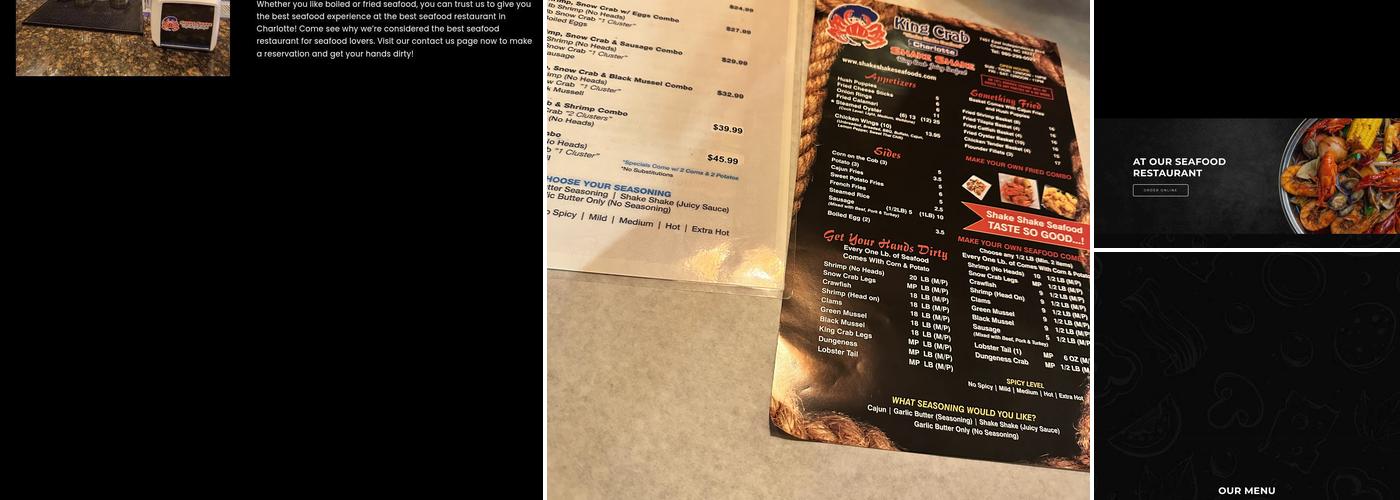 King Crab Shake Shake Seafood Menu