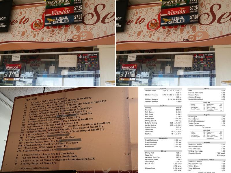 Sun Seafood Menu