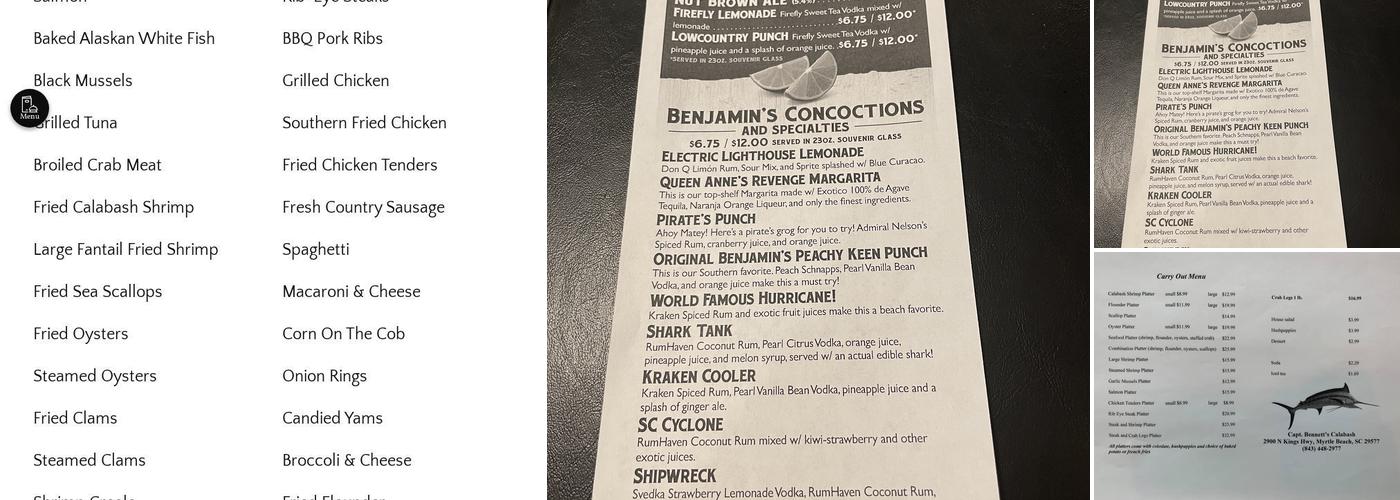 Bennett's Calabash Menu
