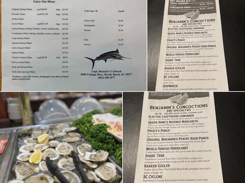 Bennett's Calabash Menu