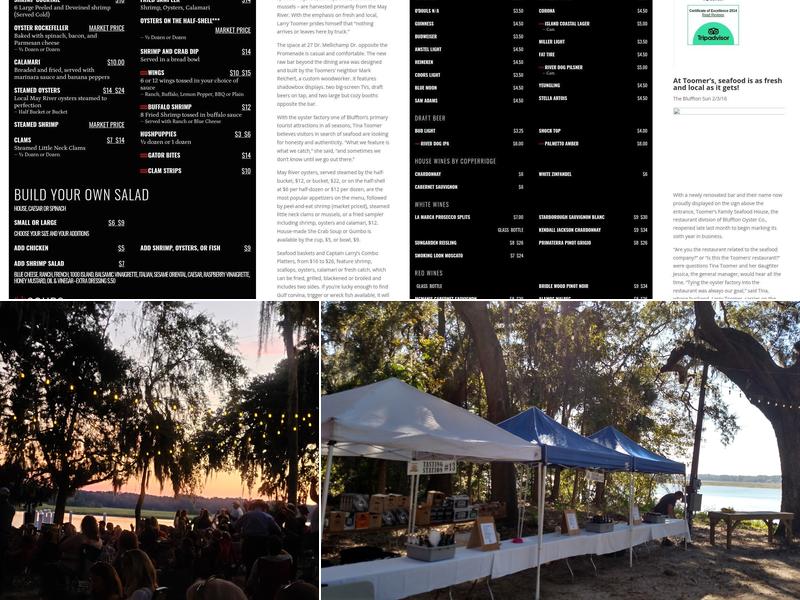 Bluffton Oyster Co Menu