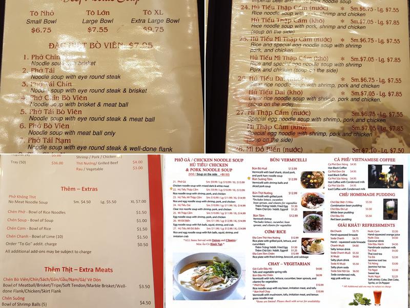 Pho Hai Menu