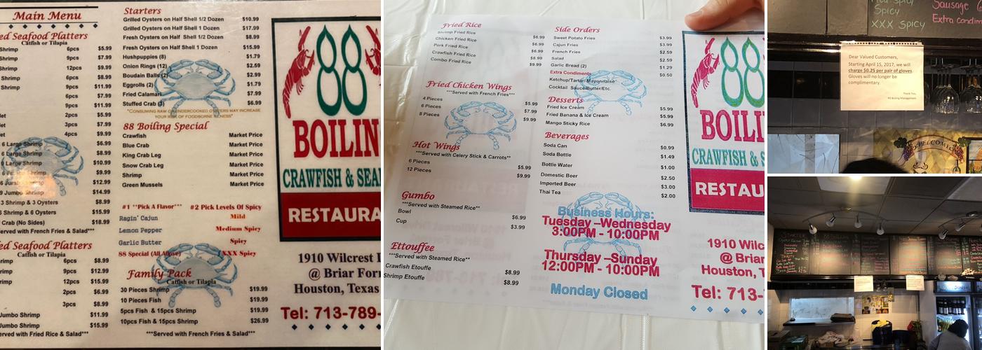 88 Boiling Menu