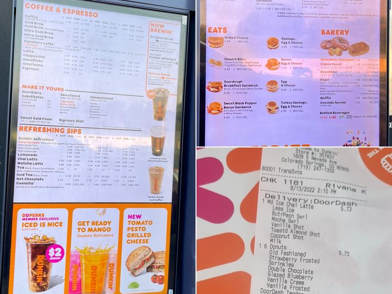 Dunkin' Menu