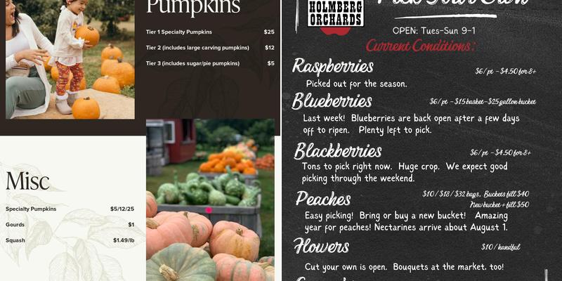 Holmberg Winery Menu