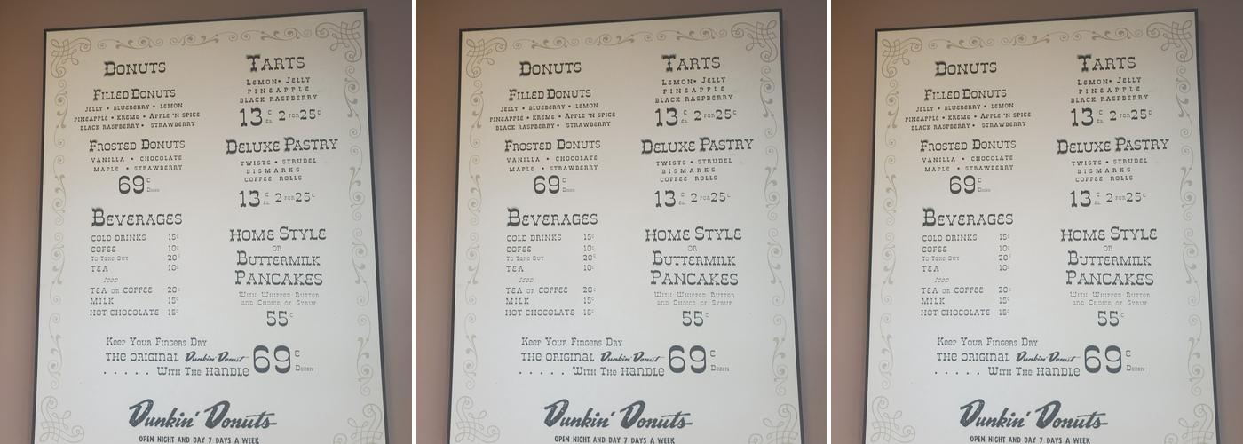 Dunkin' Menu