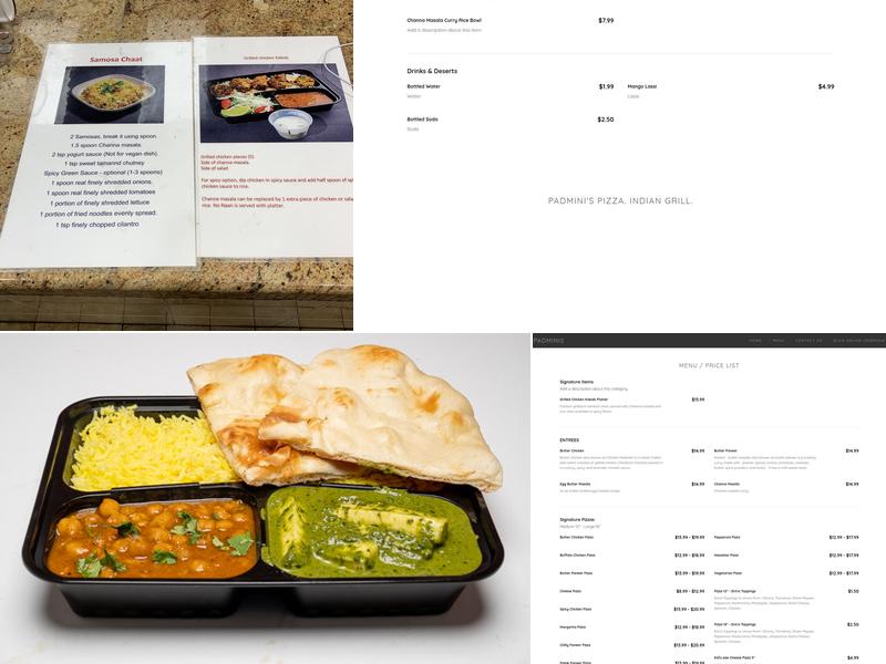 Padmini's Pizza and Indian Grill Menu