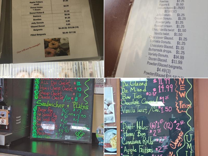 Mr. B's Bakery Menu