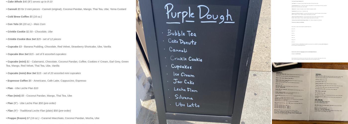 Purple Dough Menu