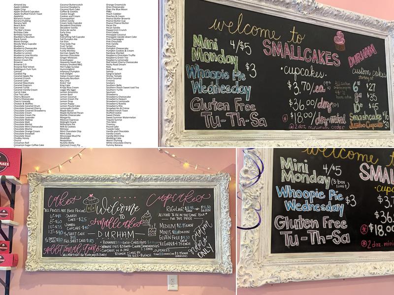 Smallcakes Durham Menu