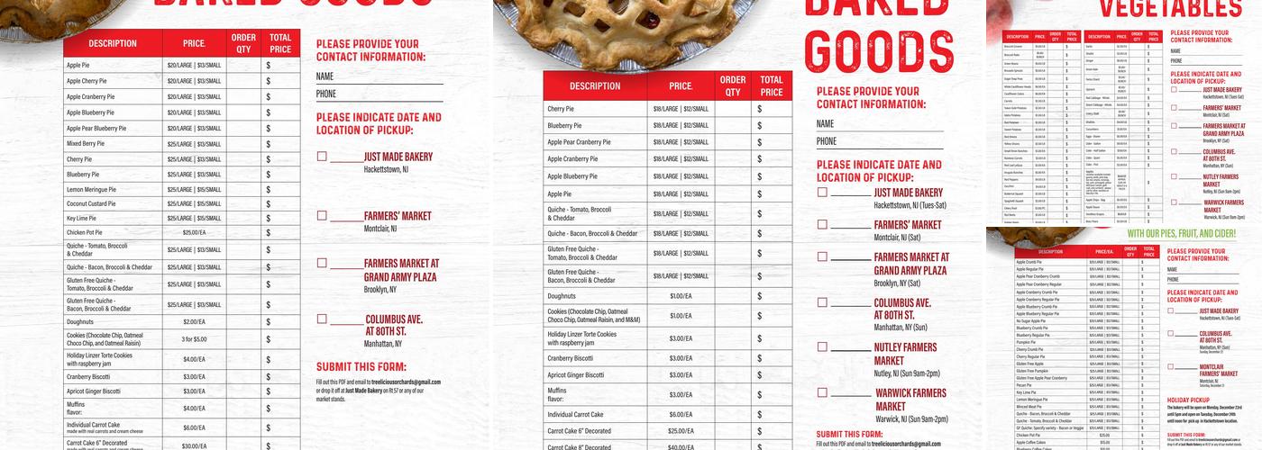 Tree Licious Orchards Menu