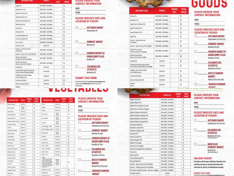 Tree Licious Orchards Menu