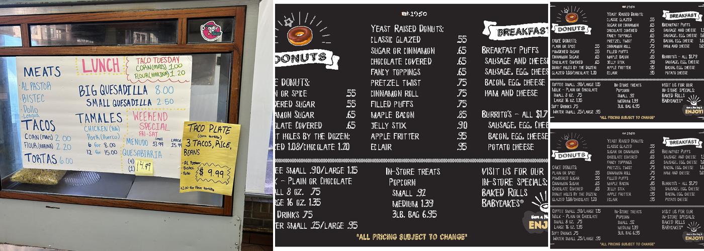 Lone Star Donuts Menu