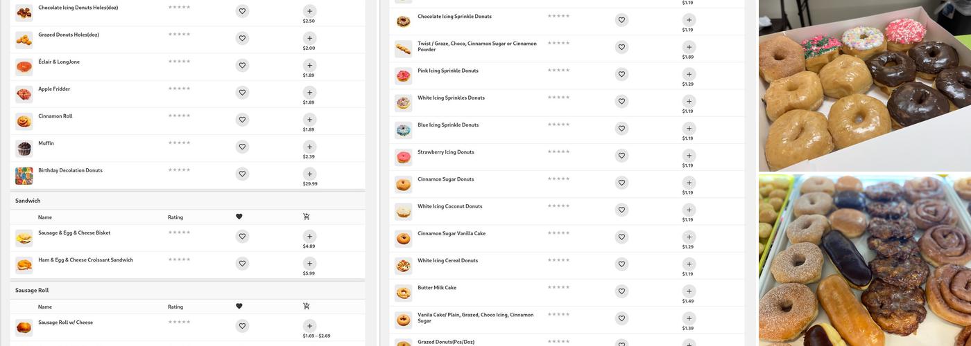 Donuts Deli Menu