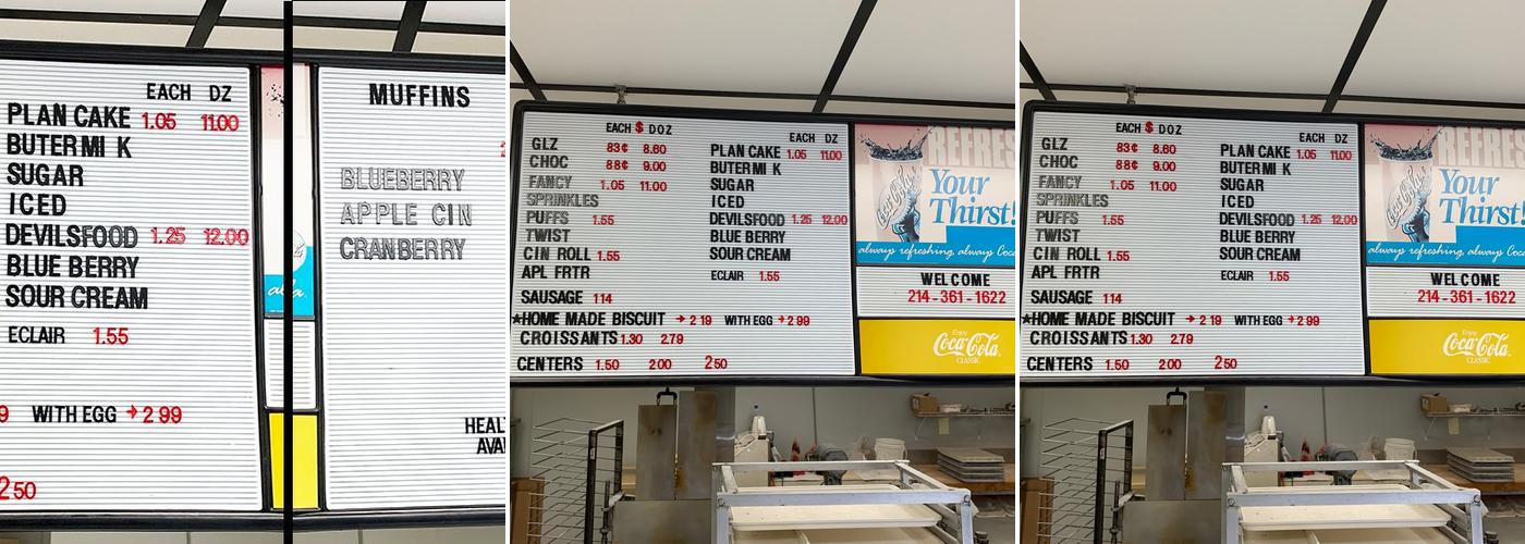 Ingram's Donut & Bakery Menu