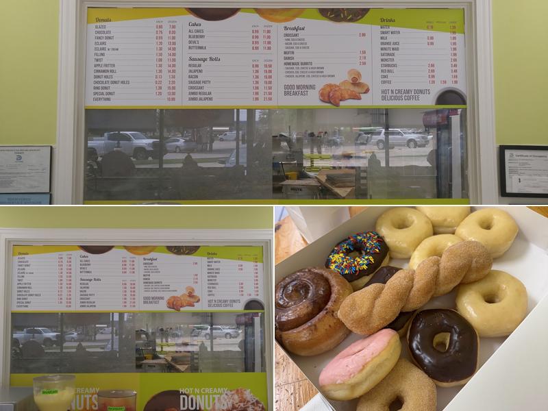 Hot & Creamy Donuts Menu