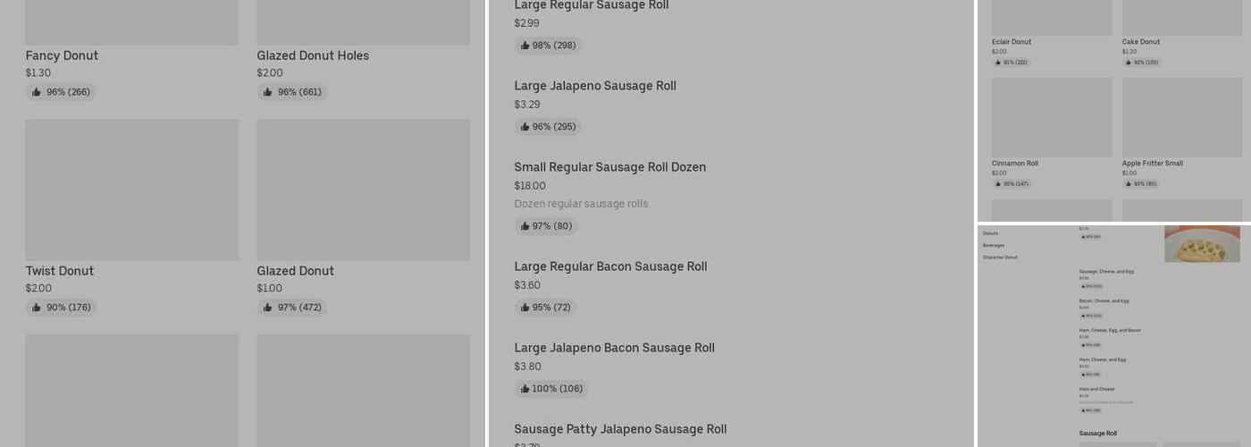 1st Donuts Menu