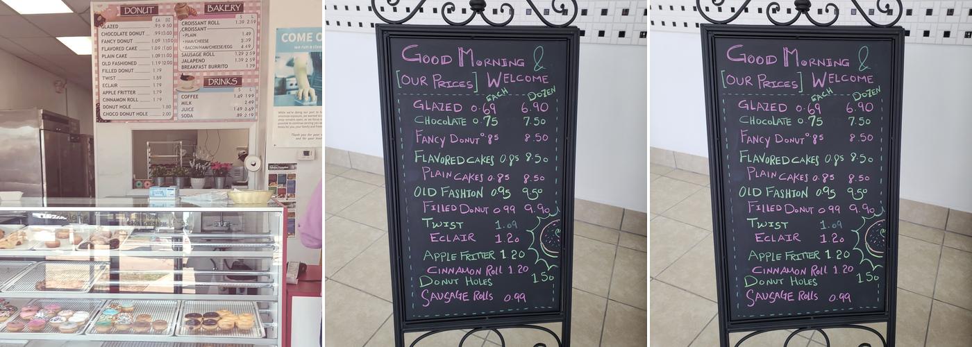 Sun Donuts Menu